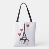 Paris, Eiffelturm und Rotes Herz Tasche (Rückseite)