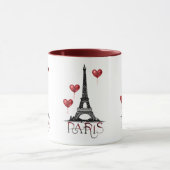 Paris, Eiffelturm und Rotes Herz Tasse (Zentrum)