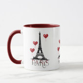 Paris, Eiffelturm und Rotes Herz Tasse (Links)