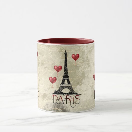 Paris, Eiffelturm und Rotes Herz Tasse (Zentrum)