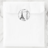Paris Eiffelturm und Scrolls Runder Aufkleber (Tasche)