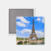 Paris, Eiffelturm und Seine, Frankreich. Magnet (Vorderseite/Rückseite)