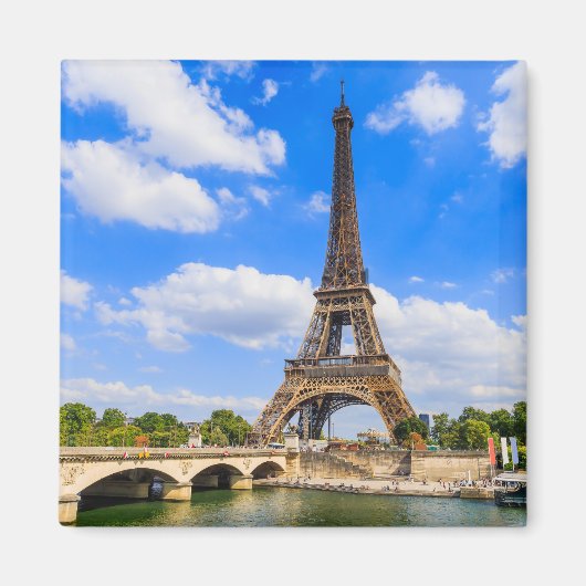 Paris, Eiffelturm und Seine, Frankreich. Magnet (Vorne)