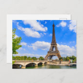 Paris, Eiffelturm und Seine, Frankreich. Postkarte (Vorne/Hinten)