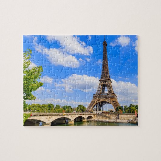 Paris, Eiffelturm und Seine, Frankreich. Puzzle (Horizontal)