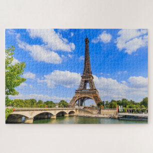 Paris, Eiffelturm und Seine, Frankreich. Puzzle
