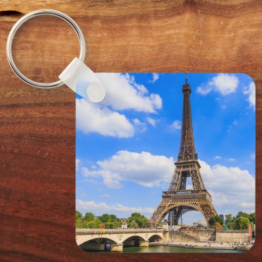 Paris, Eiffelturm und Seine, Frankreich. Schlüsselanhänger (Vorderseite)