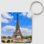 Paris, Eiffelturm und Seine, Frankreich. Schlüsselanhänger (Rückseite)
