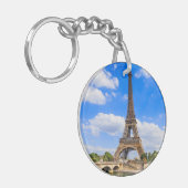 Paris, Eiffelturm und Seine, Frankreich. Schlüsselanhänger (Vorderseite links)