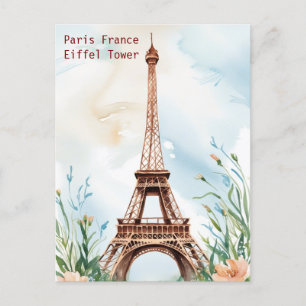 Paris Eiffelturm Vintage Aquarell Reise Postc Postkarte