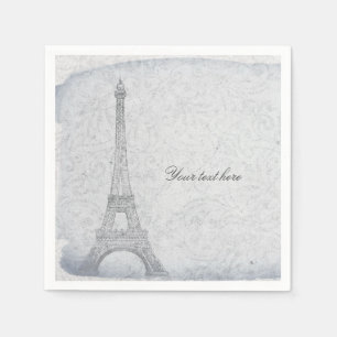 Paris Eiffelturm Vintage Hochzeit Elegant Chic Serviette