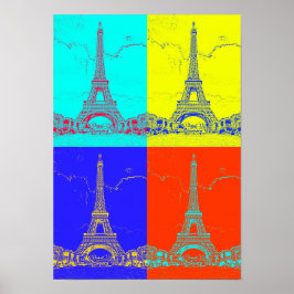 Paris - Eiffelturm - Vintage inspirierte Kunst Poster