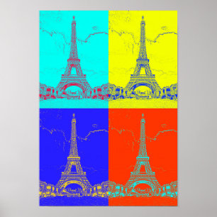 Paris - Eiffelturm - Vintage inspirierte Kunst Poster