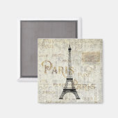 Paris Eiffelturm Vintage Postkartenmagnet Magnet (Vorderseite/Rückseite)