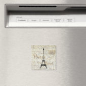 Paris Eiffelturm Vintage Postkartenmagnet Magnet (In Situ (Geschirrspüler))