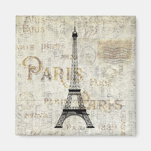 Paris Eiffelturm Vintage Postkartenmagnet Magnet (Vorne)