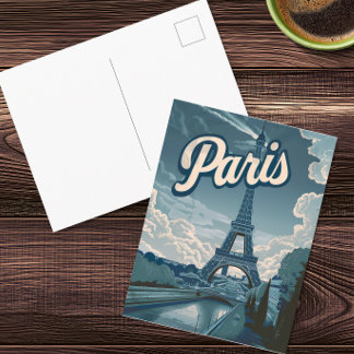 Paris Eiffelturm Vintage-Reisepostkarte Postkarte