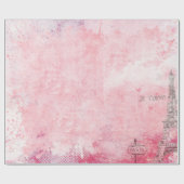 Paris-Eiffelturm Vintage Tauben Geschenkpapier (Flach)