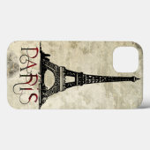 Paris, Eiffelturm, Vintages Script Case-Mate iPhone Hülle (Rückseite (Horizontal))