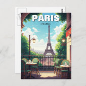 Paris Eiffelturm von der Postkarte (Vorne/Hinten)