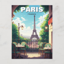Paris Eiffelturm von der Postkarte