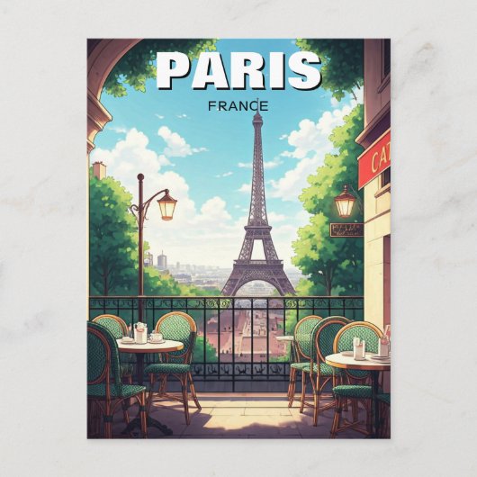 Paris Eiffelturm von der Postkarte (Vorderseite)