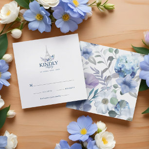 Paris Eiffelturm Wasserfarbenflorale Weiße Hochzei