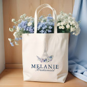 Paris Eiffelturm Wasserfarbenflorale Weiße Hochzei Tragetasche