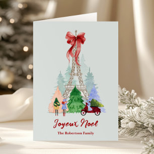 Paris Eiffelturm Weihnachtsfeiertag Foto individue Feiertagskarte