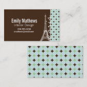 Paris; Eiffelturm; Weises Grün u. Brown Visitenkarte (Vorne/Hinten)