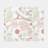 Paris-Eiffelturm-wunderliches Rosa Fleecedecke (Vorderseite (Horizontal))