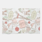 Paris-Eiffelturm-wunderliches Rosa Geschirrtuch (Horizontal)