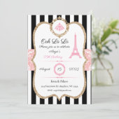 Paris Einladung, Custom, Birthday, Bridal, Baby Einladung (Stehend Vorderseite)
