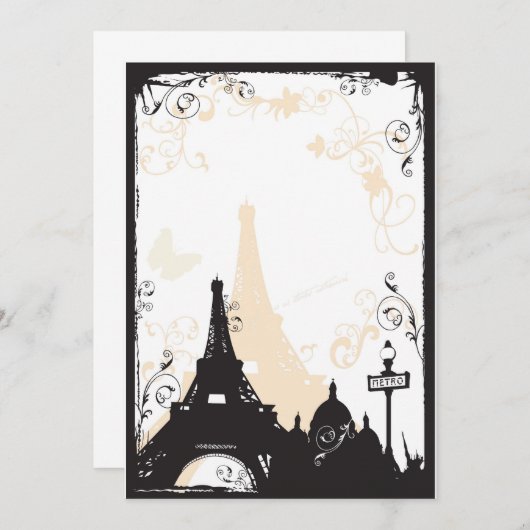 Paris-Einladung Einladung (Vorne/Hinten)