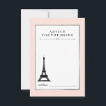 Paris Elegance - Beratung für die Brücke Hinweiskarte<br><div class="desc">Diese eleganten,  stilvollen Karten in sanftem französischem Rosa mit einem silbernen Imitat stellen auch den Eiffelturm dar. Eine elegante Art,  die Braut in ihrem Brautparty zu beraten!</div>