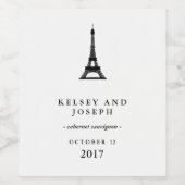 Paris Elegance Black and White Eiffel Tower Weinetikett (Einzelnes Label)