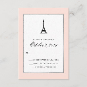 Paris Elegance Blush Pink Silver und Black UAWG RSVP Karte
