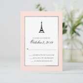 Paris Elegance Blush Pink Silver und Black UAWG RSVP Karte (Stehend Vorderseite)