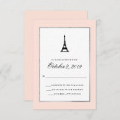 Paris Elegance Blush Pink Silver und Black UAWG RSVP Karte (Vorne/Hinten)