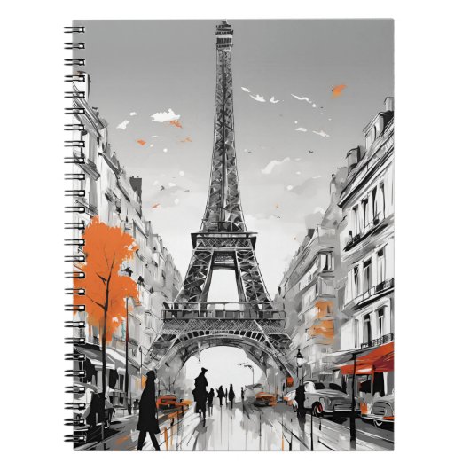 Paris Elegance Notebook - Eiffel Tower City Notizblock (Vorderseite)