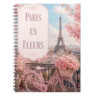 Paris en Fleurs Klassisches liniertes Pastell-Tage Notizblock