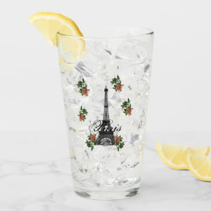 Paris en Rose Tour Eiffel Eiffelturm Roses Rosen Glas