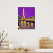 Paris entlang der Seine unter den Sternen Poster (Küche)