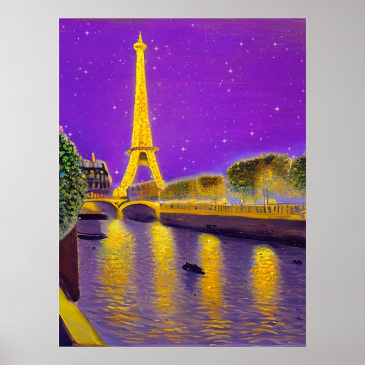 Paris entlang der Seine unter den Sternen Poster (Vorne)