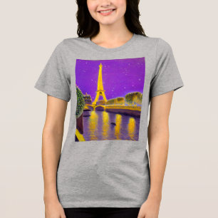 Paris entlang der Seine unter den Sternen Tri-Blend Shirt