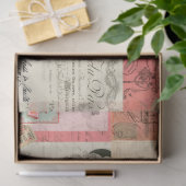 Paris Ephemera Französisch Vintag Pink Beige Decou Seidenpapier (Geschenk)
