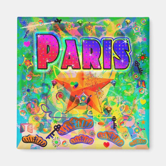 Paris Epoche-Stunden-Magnet Magnet (Vorne)