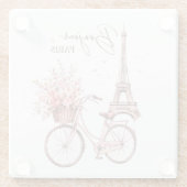 Paris Fahrrad & Eiffelturm Glasuntersetzer | Elega (Rückseite)