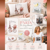 Paris Fahrrad & Eiffelturm Glasuntersetzer | Elega