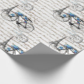 Paris-Fahrrad Forgetmenot Packpapier (Ecke)